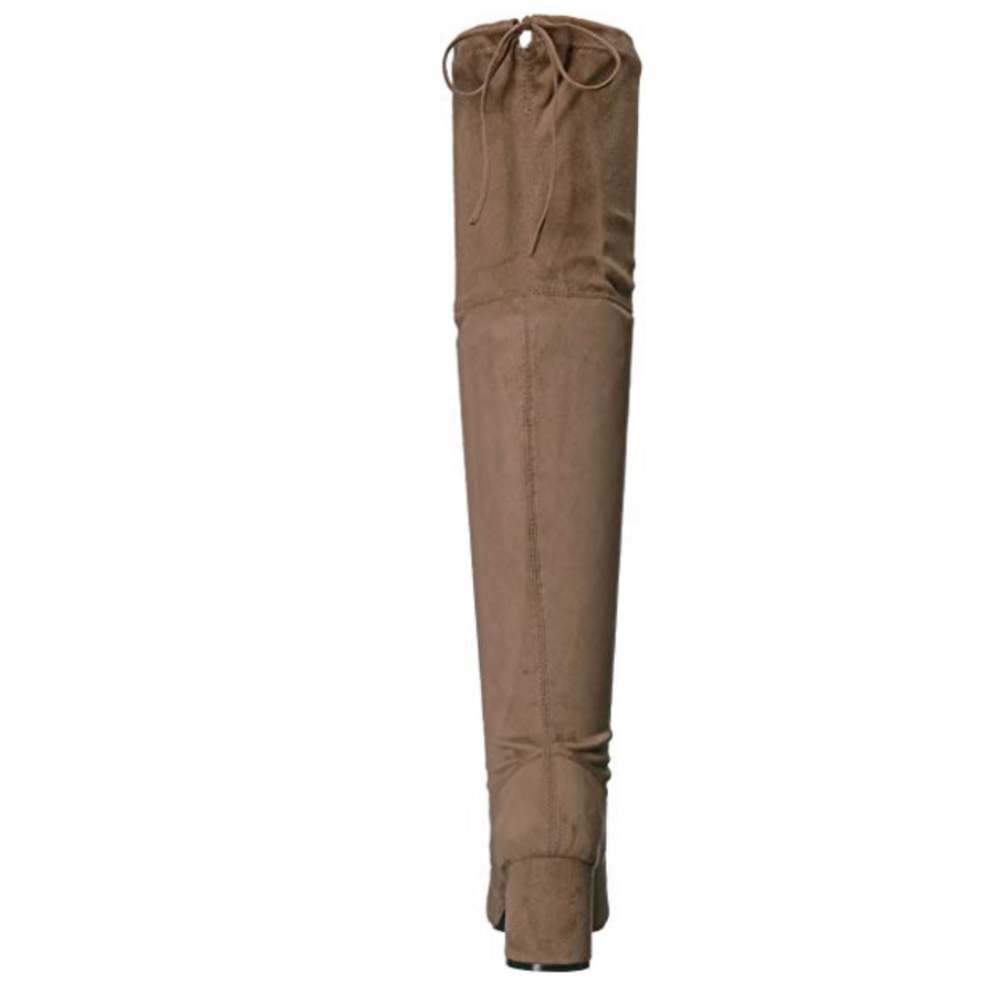 Taking Over The World TAN OTK Kitten Slouch Boot - Picture 6 of 7